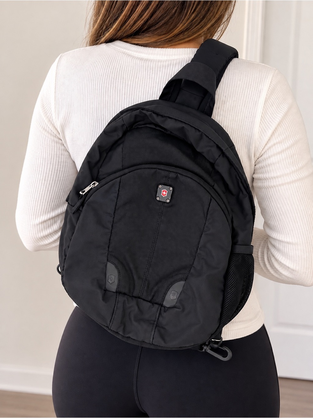 SwissGear Black Compact Sling Backpack - Single Strap Carry